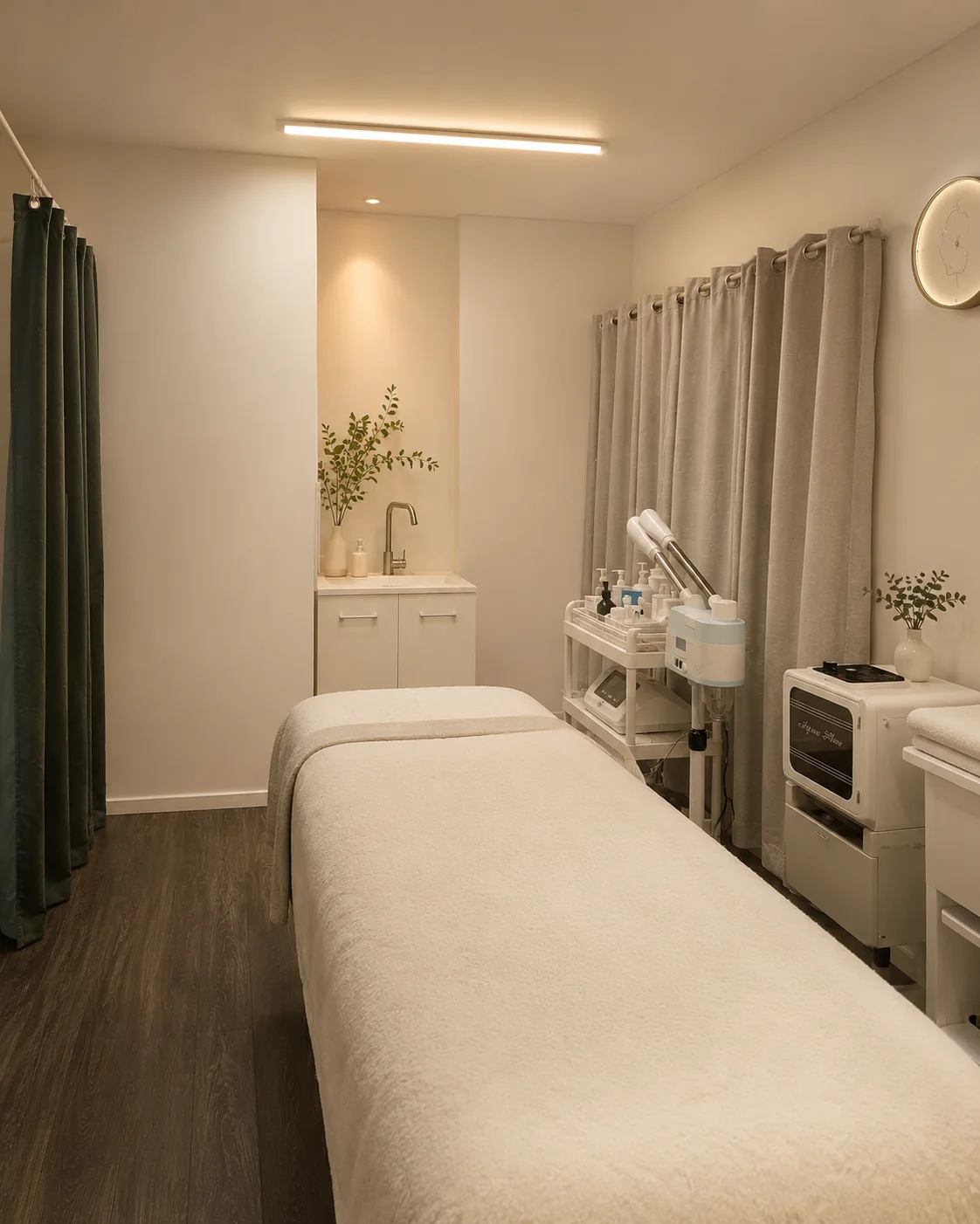 Soft neutral tones and natural textures in the YUNARA brand setting